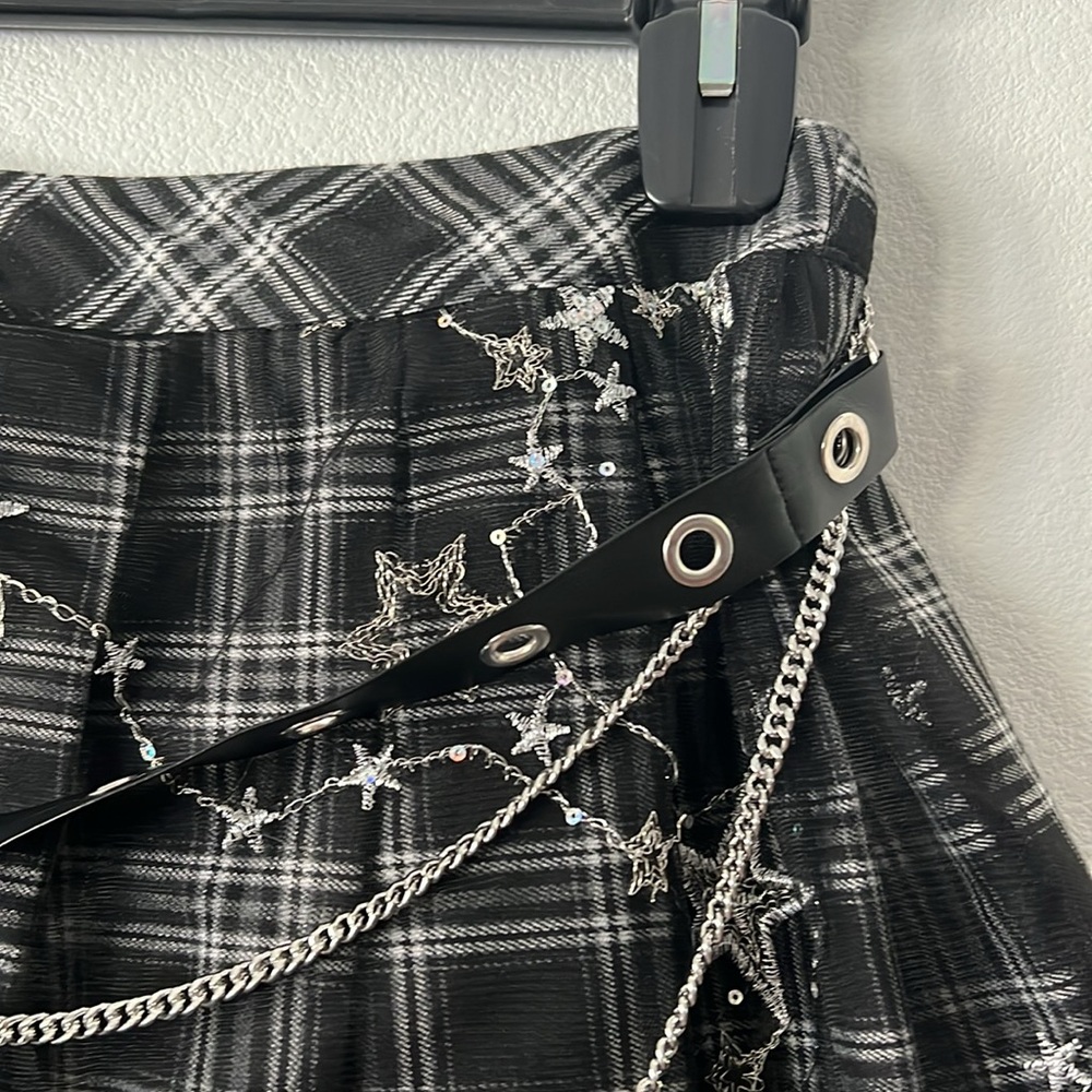 Nip Stars And Stripes Plaid Skirt With Mesh Detai… - image 5